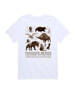 Футболка с принтом "Гарри Поттер и Фантастические твари" для мальчиков старшего возраста, белый Harry potter