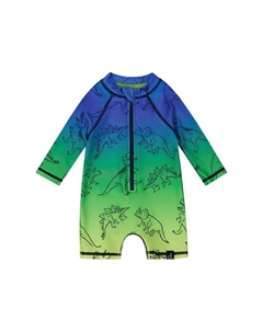 Мальчиковый принтованный лонгслив-рашгард - Baby, зеленый Deux par deux
