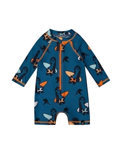 Мальчиковый принтованный лонгслив-рашгард для малышей, синий Deux par deux