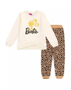 Детский комплект из флисовой толстовки и брюк-джоггеров для девочек, возраст от 0-3 месяцев до 14-16 лет, мультиколор Barbie