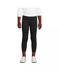 Детская школьная форма для девочек плюс прочные хлопковые леггинсы-капри, черный Lands' end