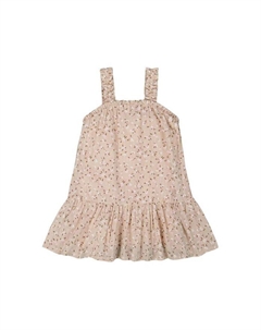 Платье для девочки с принтом мелких цветов и ажурной отделкой - Baby, коричневый/бежевый Deux par deux