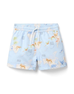 Детские плавки из переработанного материала с принтом животных и карты - Baby, Little Kid, Big Kid, синий Janie and jack