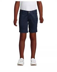 Школьная форма для маленьких девочек, эластичные шорты-бермуды из хлопка-чинос, синий Lands' end