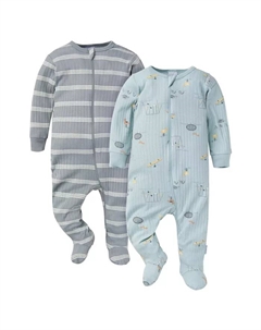 Детский комбинезон для сна и игр Baby Boys 2-Pack, Playground, 6-9M, серый Gerber