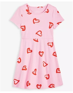 Платье-клеш с принтом в виде сердечек для девочек Little & Big Girls, розовый Epic threads