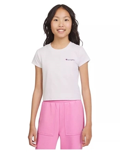 Футболка с коротким рукавом и ребристым воротником Big Girls, белый Champion