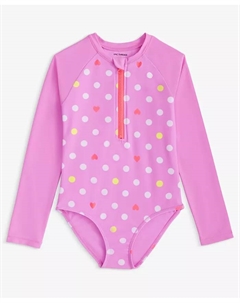 Детский и для девочек рашгард с длинным рукавом "Playful Heart Dot", фиолетовый Epic threads