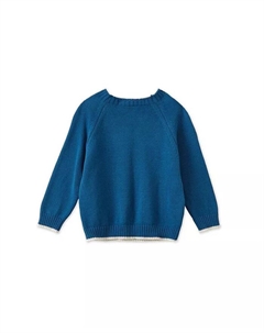 Детский нордический вязаный пуловер из органического хлопка, синий Vild house of little