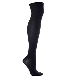 Девчачьи форменные носки до колена из плоской вязки, хлопок с добавками, черный Memoi