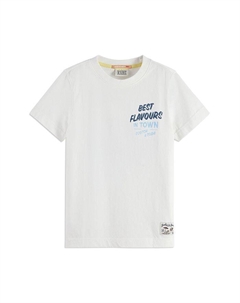 Футболка классического кроя для мальчиков - малыши, подростки, белый Scotch&soda