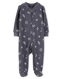 Детский хлопковые пижамы-комбинезон с термоэффектом Baby Boys Cotton Space Thermal Sleep & Play, серый Carter`s