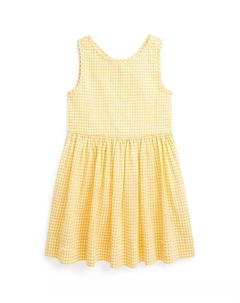 Платье из хлопкового ситца в клетку для девочек Toddler и Little Girls, желтый Polo ralph lauren