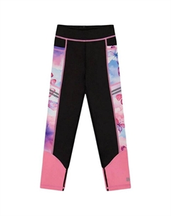 Детские спортивные леггинсы с цветными блоками - для девочек, черный Deux par deux