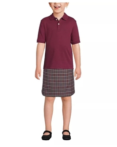 Детская поло с коротким рукавом из интерлока, красный Lands' end