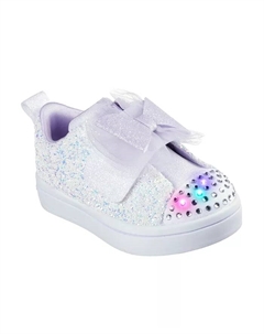 Детские кроссовки Twinkle Toes: Twi-Lites 2.0 Sweetie Bow с застежкой на липучке для девочек от Finish Line, белый Skechers