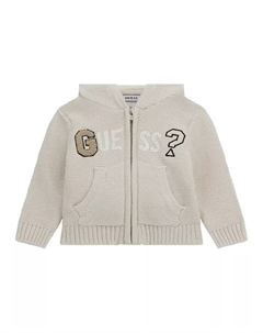Детский худи с капюшоном на молнии для мальчиков, коричневый/бежевый Guess