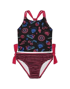 Детский купальник из двух частей с принтом для девочек - подростковый размер, черный Deux par deux