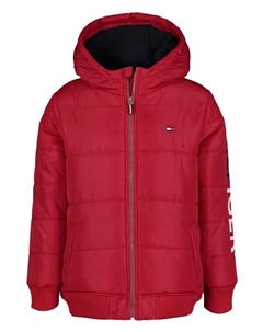 Детская и мальчиковая куртка-бомбер с логотипом Hilfiger, красный Tommy hilfiger