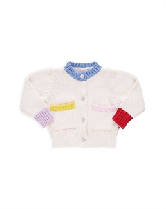 Детский кардиган с цветными блоками Cali для девочек - Baby, коричневый/бежевый Pink chicken