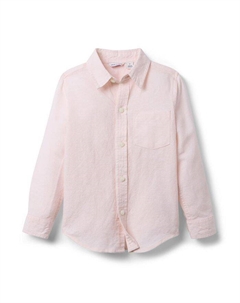 Унисекс рубашка из льна и хлопка, розовый Janie and jack