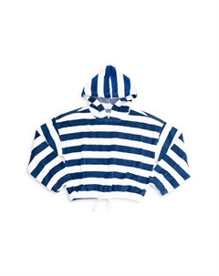 Детская полосатая худи из махры для девочек, синий Shade critters