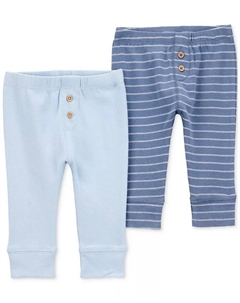 Детские хлопковые брюки на резинке для мальчика, 2 шт, синий Carter`s