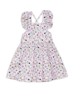 Платье для девочек с рюшами на рукавах "90's Toys" - для малышек и подростков, розовый Worthy threads