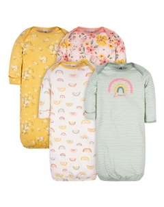 Комплект из 4 платьев для девочек, Golden Floral, 0-6 месяцев, желтый Gerber