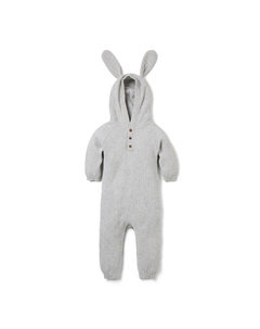 Детский комбинезон с капюшоном "The Bunny Ear" - для малышей, серый Janie and jack