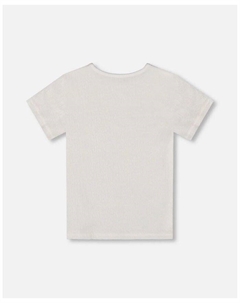 Детская майка с коротким рукавом и эффектом "кринкл" - Baby, белый Deux par deux