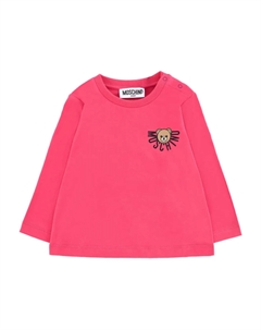 Толстовка с длинными рукавами и логотипом Teddy, розовый Moschino kids