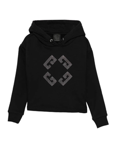 Толстовка с капюшоном, украшенная кристаллами, черный Givenchy kids
