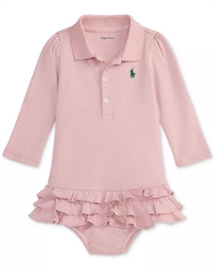 Платье-поло с рюшами для девочек, розовый Polo ralph lauren