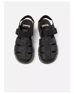 Детские сандалии Oruga Unisex с Т-образным ремешком, черный Camper