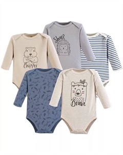 Боди для девочек из хлопка с длинным рукавом, 5 шт., Snuggle Bunny, 3-6 месяцев, белый Yoga sprout