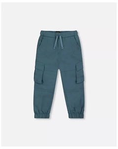 Брюки джоггеры с накладными карманами для мальчиков Toddler Boys Parachute Cargo Pocket Jogger Pants, цвет темный аквамарин - размер Toddler|Child, зеленый Deux par deux
