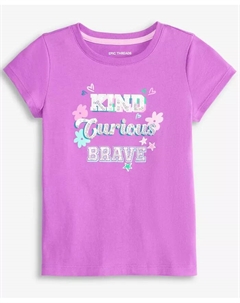 Футболка для девочек Kind с пайетками, фиолетовый Epic threads