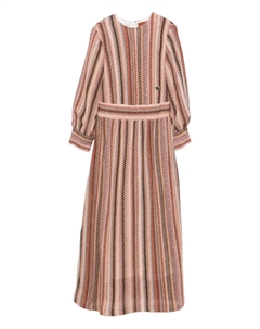 Платье с шевронным узором и рукавами-фонариками, коричневый Missoni kids