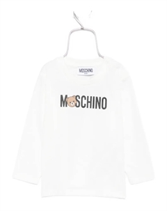 Футболка с длинными рукавами и принтом Тедди, белый Moschino kids