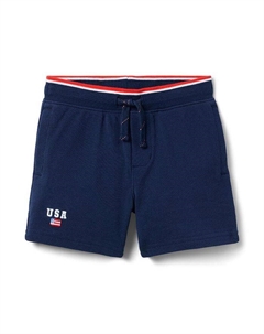 Шорты для мальчиков Pique Pull On - малыши, подростки, синий Janie and jack