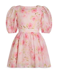 Платье Girls Margo с цветочным принтом, силуэт "приталенное с расклешенной юбкой", мини - для девочек (малышки, подростки), мультиколор Bardot