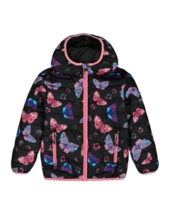 Детская стёганая куртка с принтом для девочек - Little Kid, черный Deux par deux