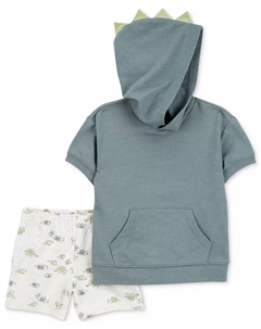 Детский комплект для мальчиков с капюшоном и шортами "Dinosaur", 2 предмета, синий Carter`s