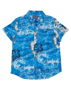 Футболка с принтом Big Boys с коротким рукавом, синий Guess