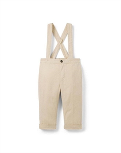 Мальчиковые подтяжки-штаны из льна и хлопка - Baby, коричневый/бежевый Janie and jack