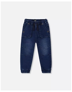 Детские джинсовые брюки-джоггеры для мальчиков из велюрового денима, цвет темный деним - для малышей/детей, синий Deux par deux