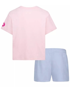 Комплект для девочек: футболка с коротким рукавом и шорты Boyfriend (2 предмета), серый Converse