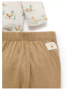 Комплект для новорожденных: шапочка, боди и леггинсы (3 предмета), коричневый Purebaby