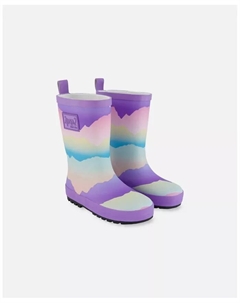 Детские резиновые сапоги с принтом для девочек, цвет матовый розовый и голубой, Pink Mountain — для малышей и детей, фиолетовый Deux par deux